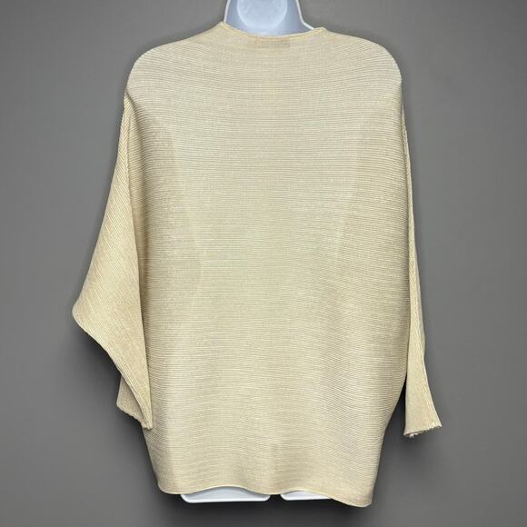 NWT Alquema Quiet Luxury Ivory Oversized Ribbed Dolman Sleeve Top Womens Sz 2 XL - Picture 3 of 7